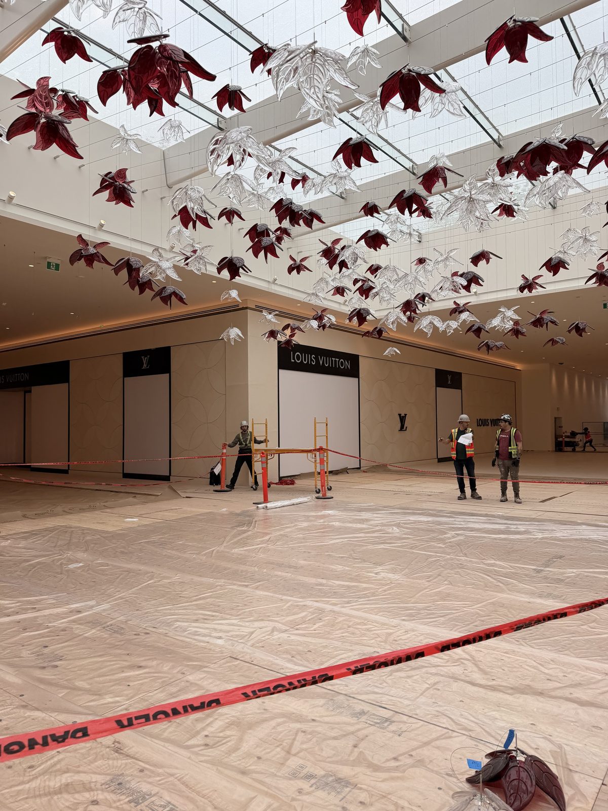 Cross Creek Contracting crew on a luxury retail fit-out at Oakridge Centre
